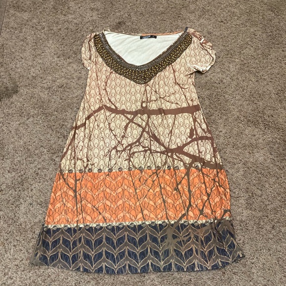 Alife Dresses & Skirts - Elegant Orange and Brown Women's Dress